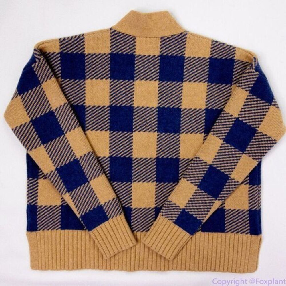 NWT‎ Madewell Bayberry Cardigan Sweater in Buffalo Check, S, Kim Kardashi… - Picture 7 of 16